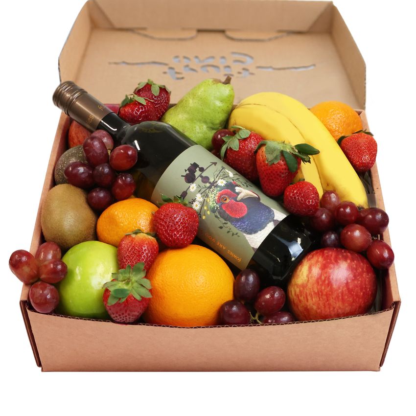 Classic Fruit Hamper with White Wine