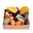 Deluxe Fruit Hamper with Red Wine Flowers