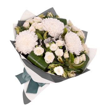 Elegant Bouquet in White & Green Flowers