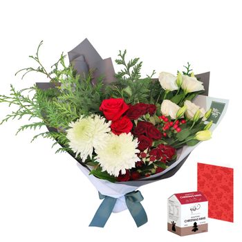 Ruby Bliss Petite with Mini Festive Pack Flowers