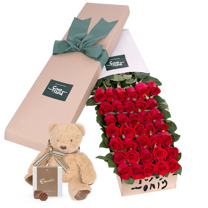 36 Red Roses Forever Mine Valentine's Day Gift Box