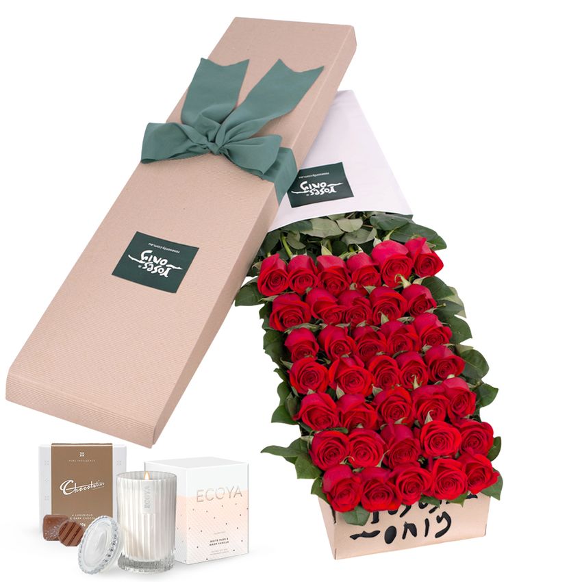 36 Red Roses Pamper for Valentine's Day Gift Box