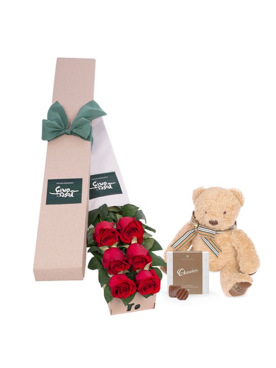 6 Red Roses Forever Mine Valentine's Day Gift Box Flowers