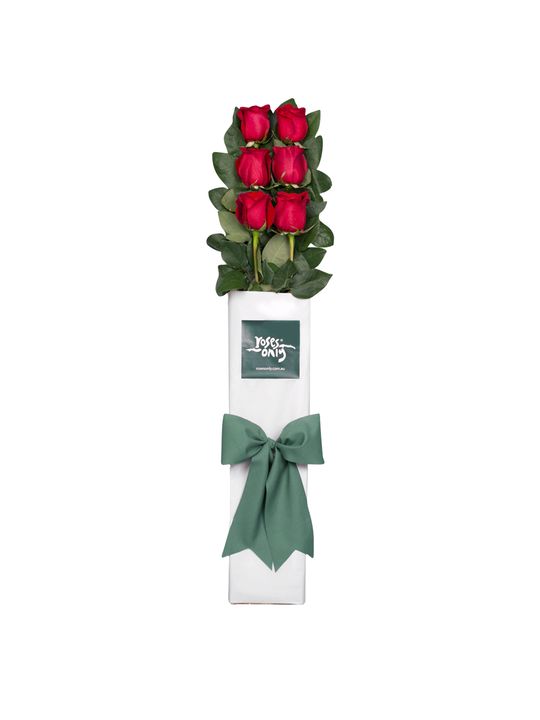 6 Red Roses Forever Mine Valentine's Day Gift Box Flowers