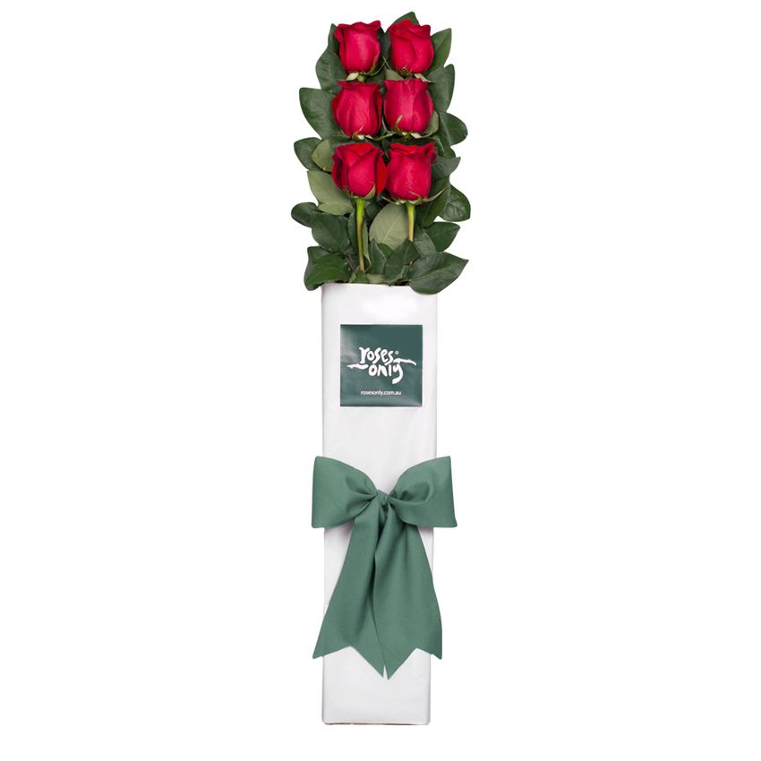 6 Red Roses for Valentine's Day Gift Box
