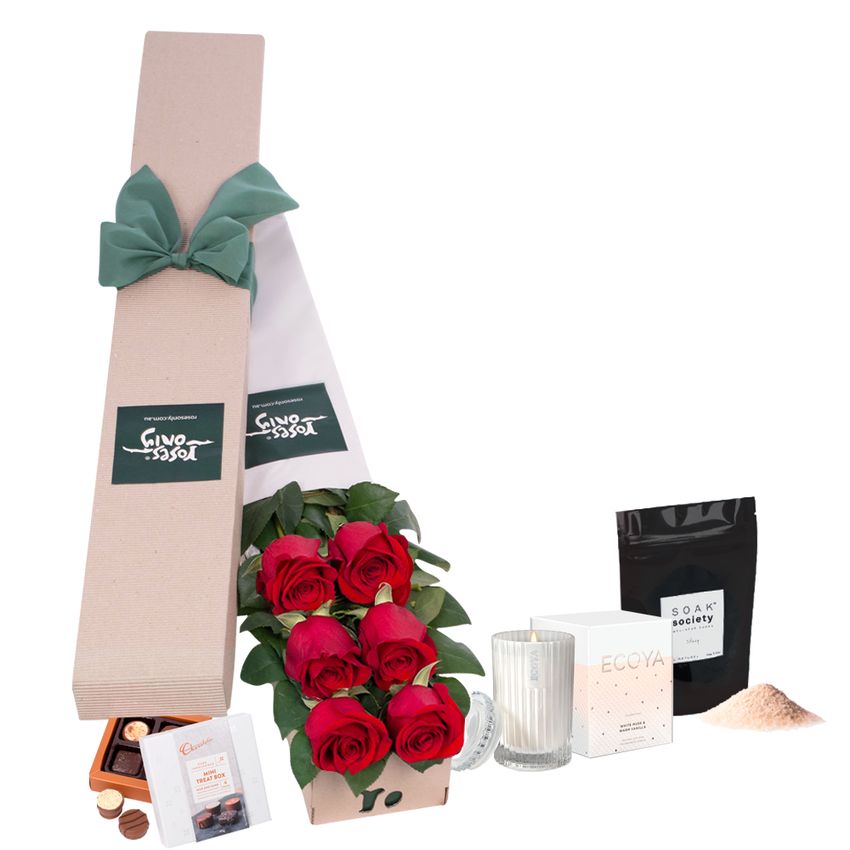 6 Red Roses Indulge Gift Box