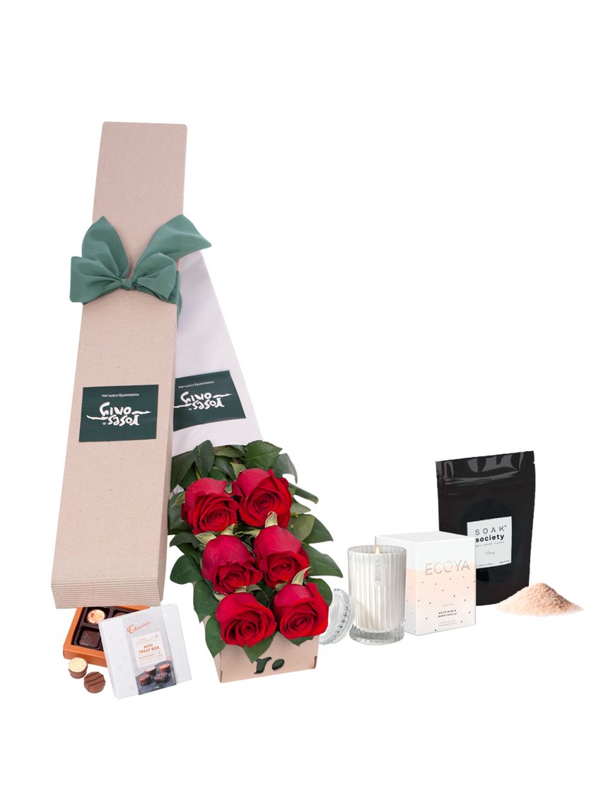 6 Red Roses Indulge for Valentine's Day Gift Box