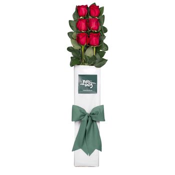 6 Red Roses Pamper for Valentine's Day Gift Box Flowers